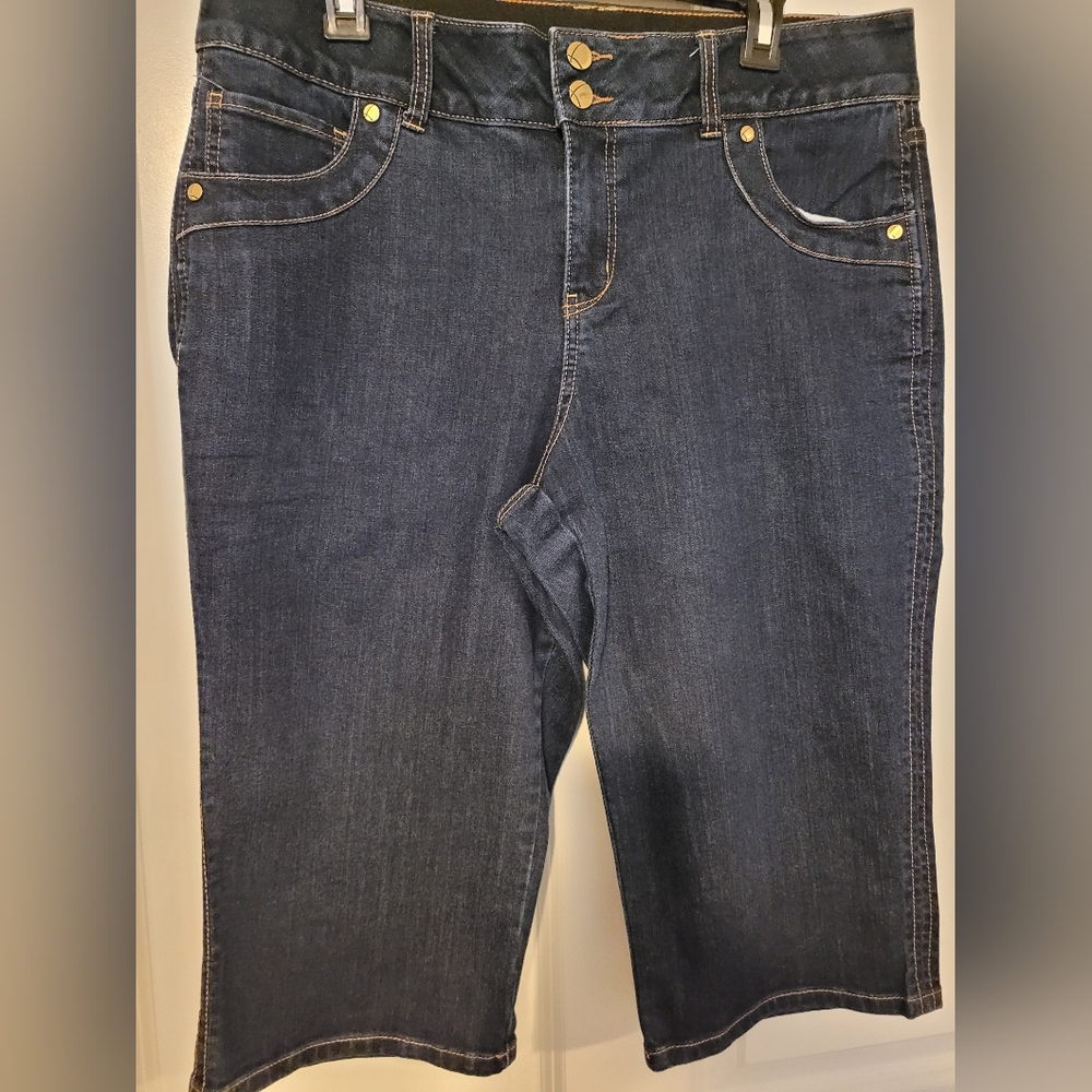 Womens Lane Bryant Denim Stretch Short Skimmer Capri - Picture 5 of 5
